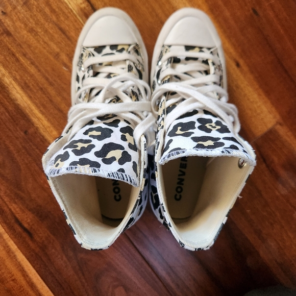 Converse Chuck Taylor All Star Leopard Lugged Platform High Top Lace Sneakers 7 - Picture 4 of 7